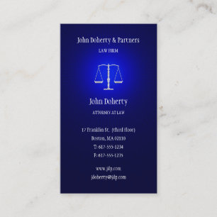 Attorney at Law Dark Blue Glowing Business Card