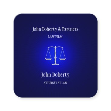 Attorney at Law | Dark Blue Glowing Square Business Card Attorney at Law | Dark Blue Glowing Square Business Card
