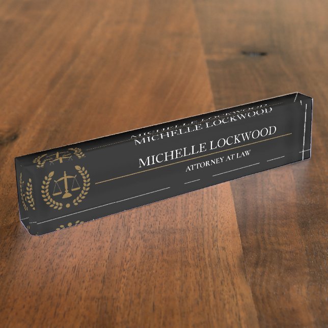 Attorney at Law Desk Name Plate (Side)