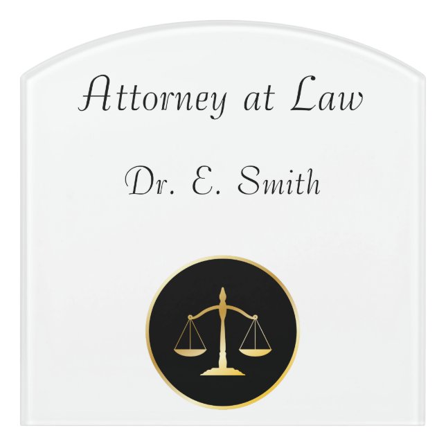 Attorney at Law Door Sign (Contour Front)