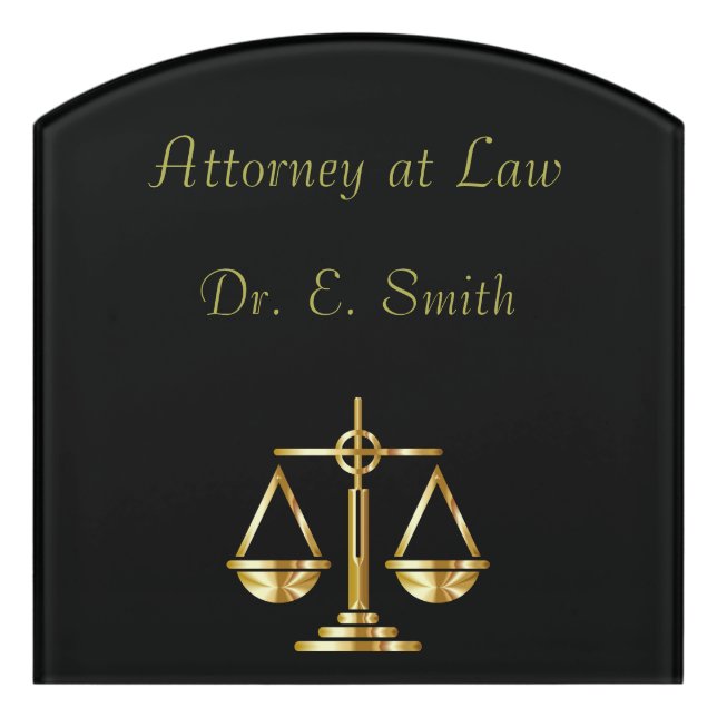 Attorney at Law Door Sign (Contour Front)