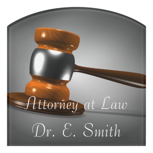 Attorney at Law Door Sign (Contour Front)