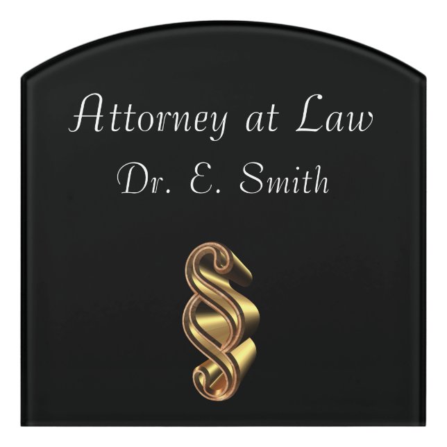Attorney at Law Door Sign (Contour Front)
