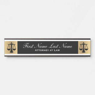 Attorney at Law Door Signs Lawyer Gold Long Name