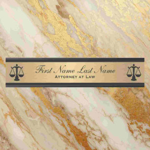 Attorney at Law Door Signs Lawyer Gold Long Name