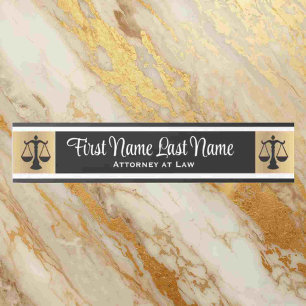 Attorney at Law Door Signs Lawyer Gold Long Name