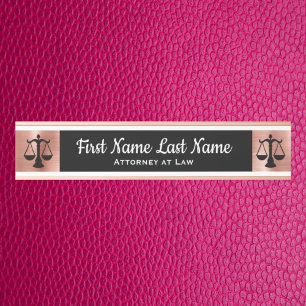 Attorney at Law Door Signs Lawyer Rose Gold