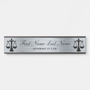 Attorney at Law Door Signs Lawyer SIlver