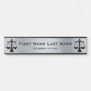 Attorney at Law Door Signs Lawyer SIlver