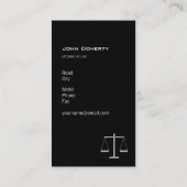 ATTORNEY AT LAW | Elegant Black Business Card (Back)