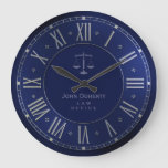Attorney At Law | Elegant Blue Large Clock at Zazzle