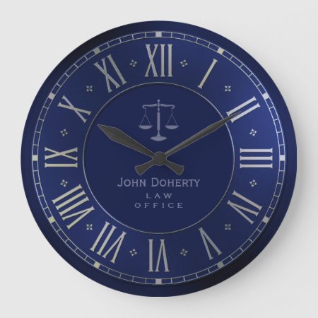 Attorney At Law | Elegant Blue Large Clock