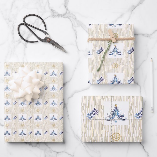 Attorney at Law - Elegant Christmas Tree Wrapping Paper Sheets (Front)