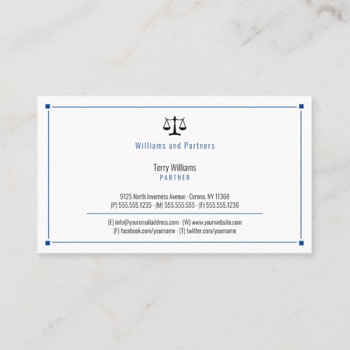 ATTORNEY AT LAW  Elegant Classy Business Card