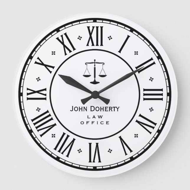 ATTORNEY AT LAW | Elegant Classy Gift Large Clock (Front)