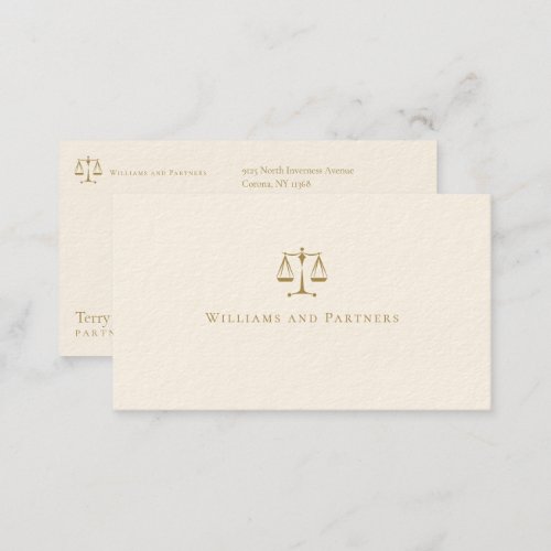ATTORNEY AT LAW  Elegant Classy Golden Business Card