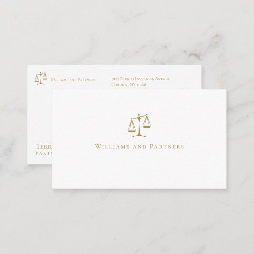 ATTORNEY AT LAW  Elegant Classy Golden Business Card