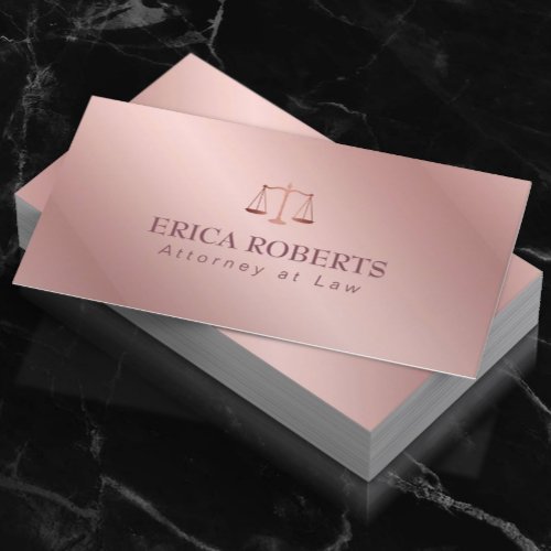 Attorney at Law Elegant Foil Rose Gold Lawyer Business Card