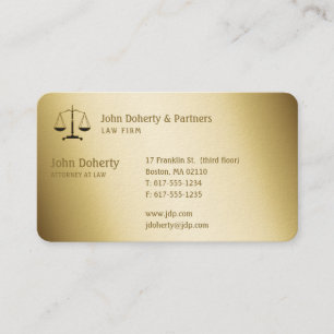Attorney at Law Elegant Gold Business Card