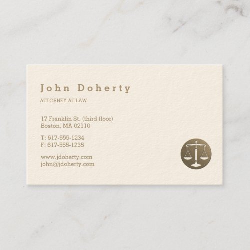 Attorney at Law  Elegant Gold Business Card