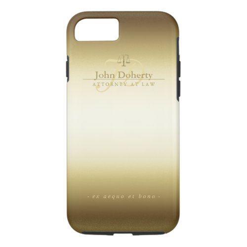 Attorney At Law  Elegant Gold Scales of Justice iPhone 87 Case
