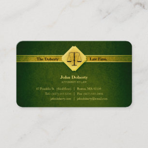 ATTORNEY AT LAW Elegant Green Business Card