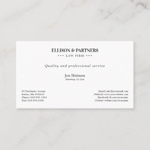 Attorney at Law Elegant Plain Business Card