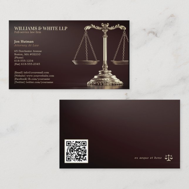 Attorney at Law | Elegant Professional Business Card (Front/Back)