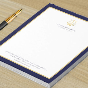 Attorney at law elegant scales of justice logo notepad