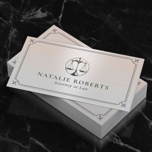 Attorney at Law Elegant Silver Lawyer Business Card