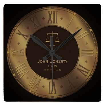 ATTORNEY AT LAW | Elegant Square Wall Clock ATTORNEY AT LAW | Elegant Square Wall Clock