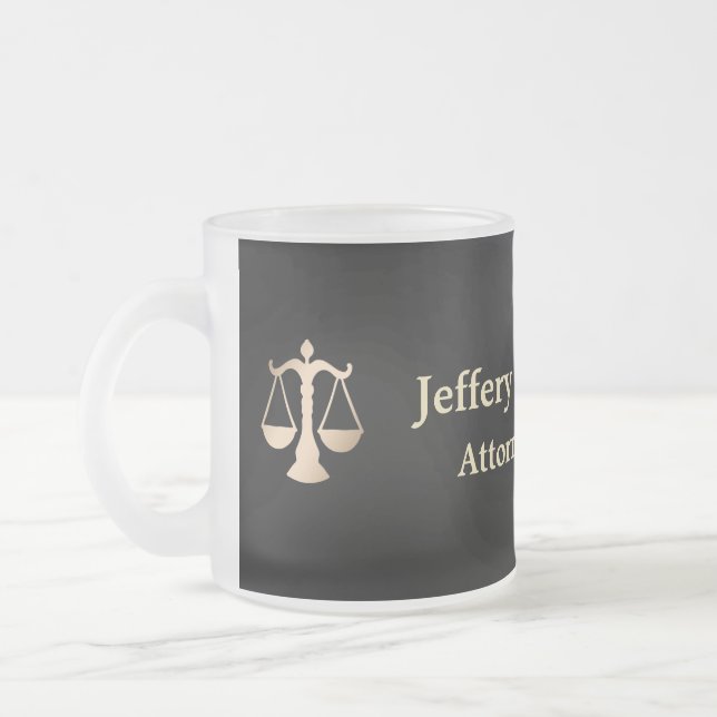 Attorney At Law Frosted Glass Coffee Mug (Left)