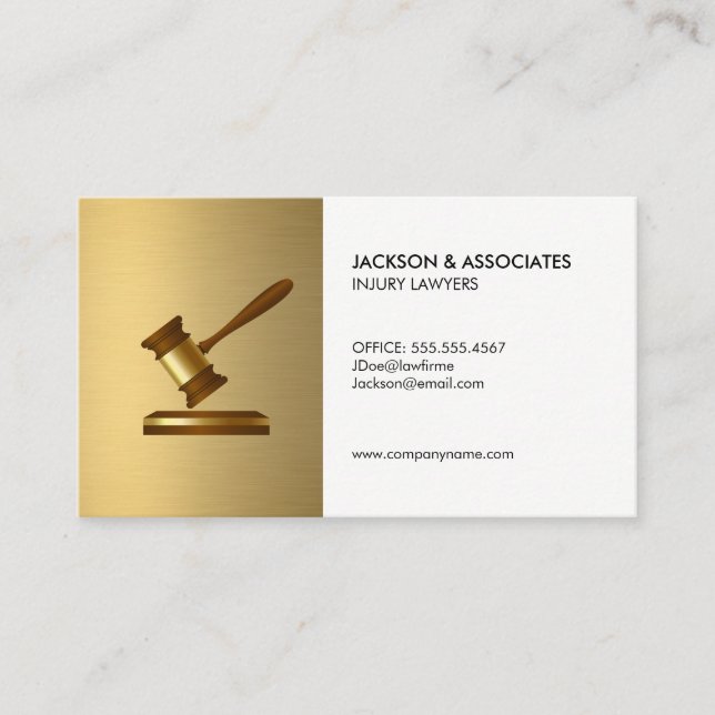 Attorney at Law Gavel Icon Business Card (Front)