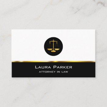 Attorney At Law Gold Black  Legal Scale Profession Business Card by tsrao100 at Zazzle