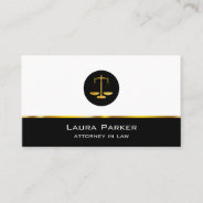 Attorney At Law Gold Black  Legal Scale Profession Business Card at Zazzle