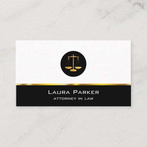 Attorney At Law Gold Black  Legal Scale Profession Business Card