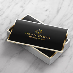 Attorney at Law Gold Border Professional Modern Business Card