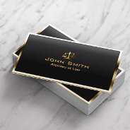 Attorney At Law Gold Border Professional Modern Business Card at Zazzle