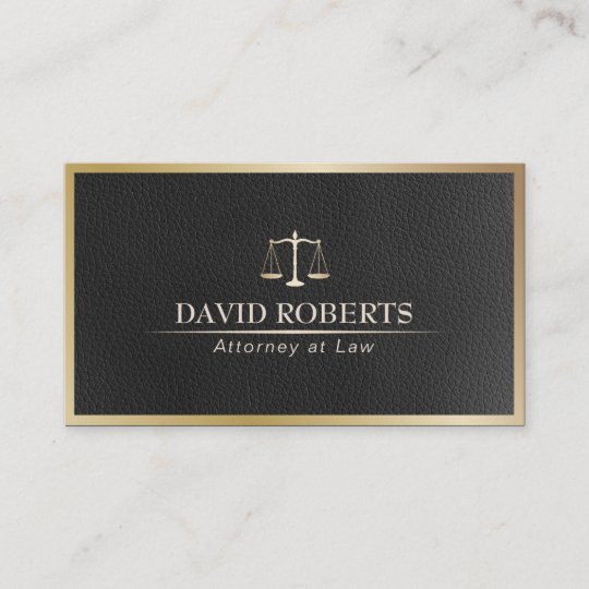 Attorney at Law Gold Framed Black Leather Lawyer Business Card | Zazzle.com