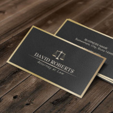 Attorney At Law Gold Framed Black Leather Lawyer Business Card at Zazzle