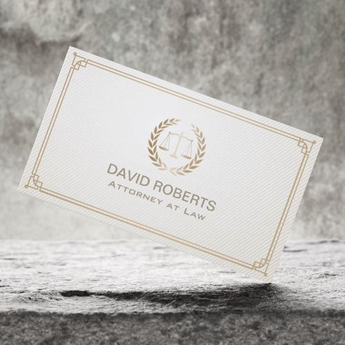 Attorney at Law Gold Framed Lawyer Business Card