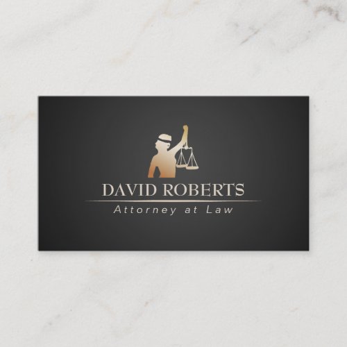 Attorney at Law Gold Lady Justice Logo Lawyer Business Card