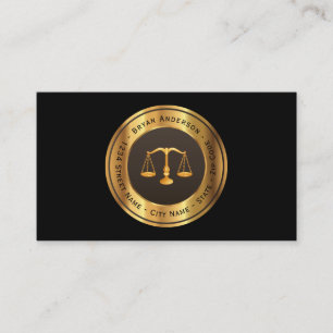 Attorney At Law Gold Scale Business Card