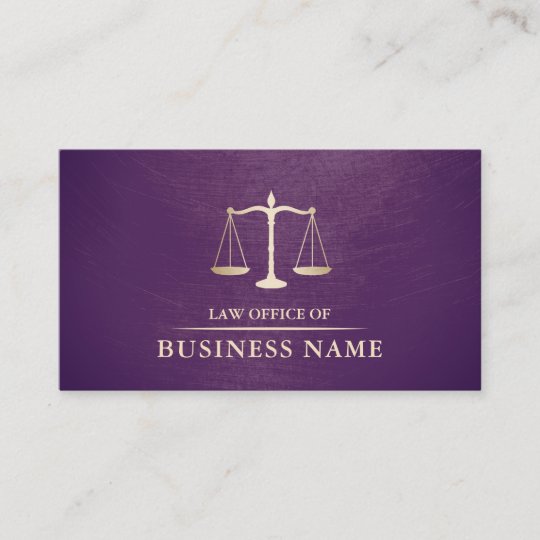 Attorney at Law Gold Scale Purple Gold Lawyer Business Card | Zazzle.com