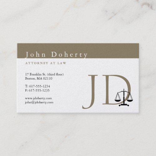 Attorney at Law  Golden Initials Business Card