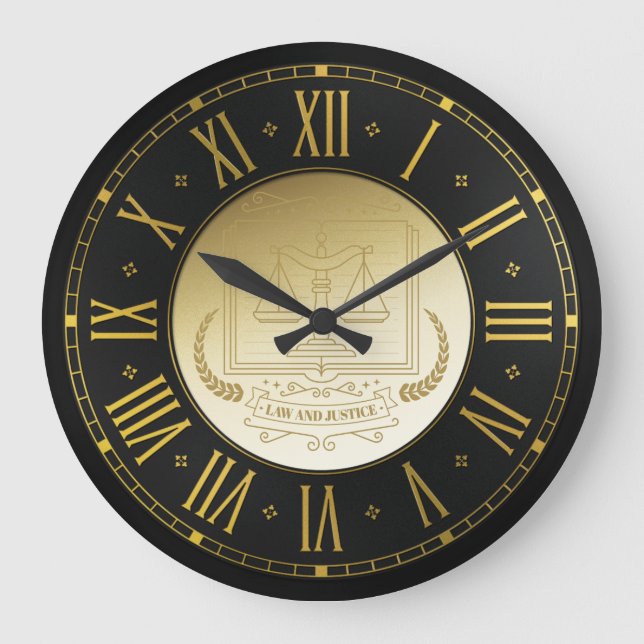 ATTORNEY AT LAW | Golden Large Clock (Front)