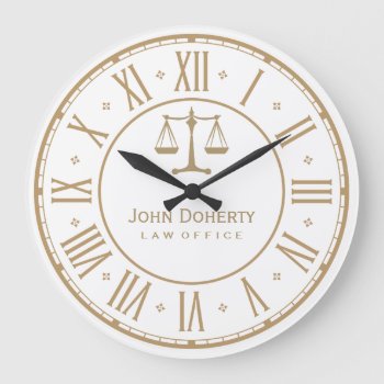 Attorney At Law | Golden Personalizable Large Clock by wierka at Zazzle