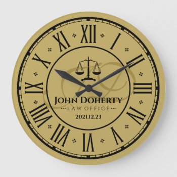 Attorney At Law | Golden Personalizable Square Wal Large Clock by wierka at Zazzle