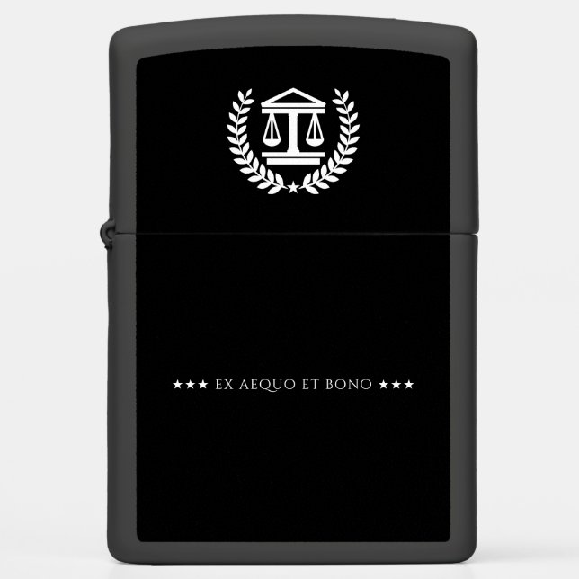 Attorney at Law | Golden Scales of Justice Zippo Lighter (Front)