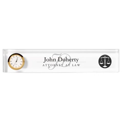 ATTORNEY AT LAW  Initials Desk Name Plate